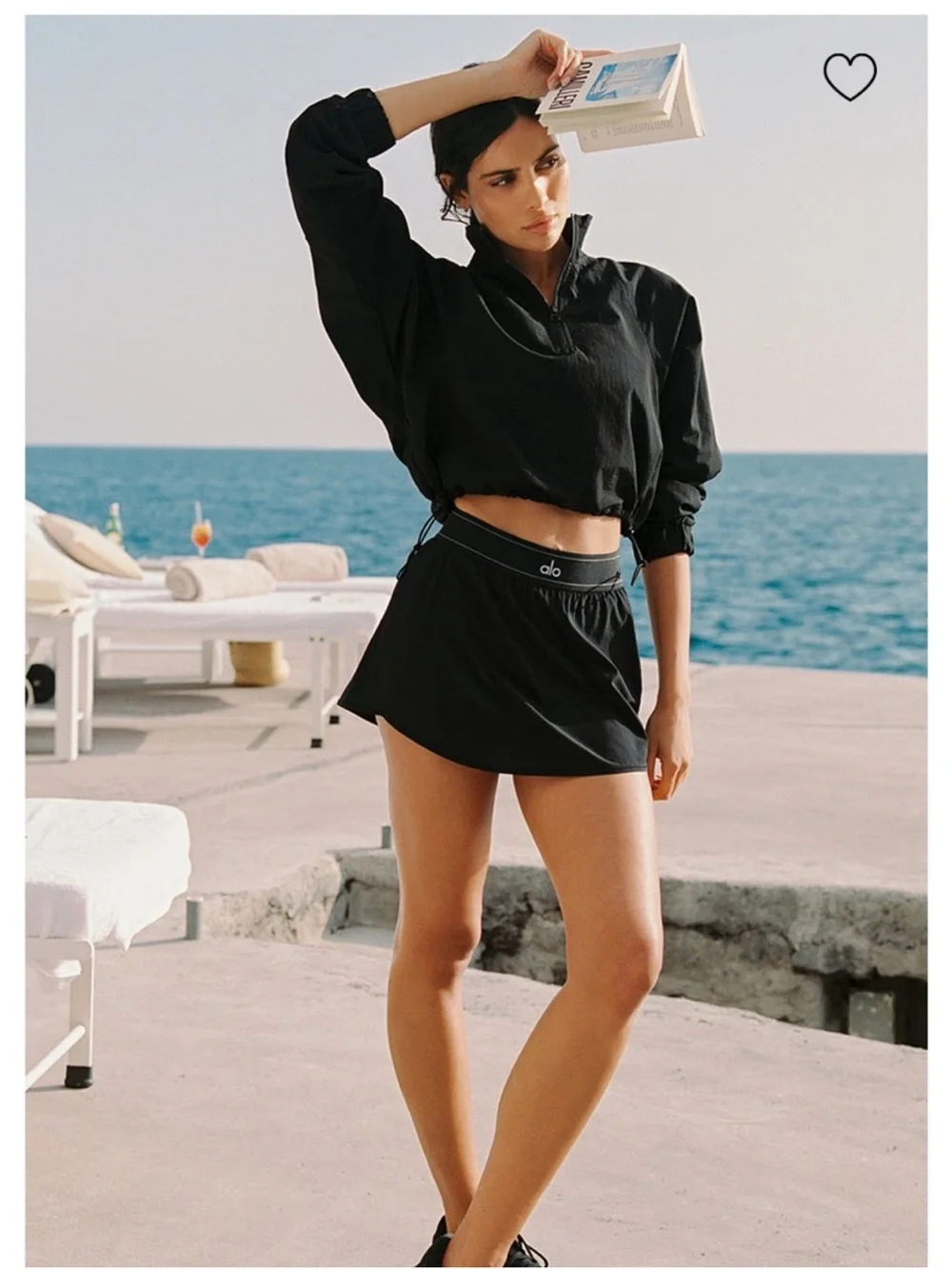 ALO Yoga Black Athletic Skort with Built-In Shorts